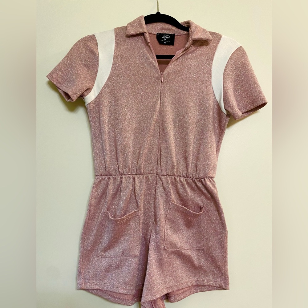 Valfre light pink sparkle cheeky romper